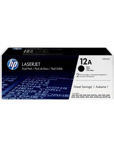 Tóner original hp nº12a multipack/ 2x negro