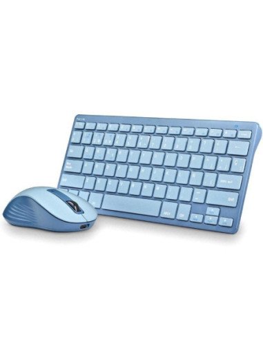 Teclado y ratón inalámbricos ngs fantasy kit blue/ azul