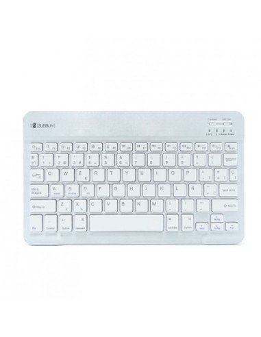 Teclado compacto inalámbrico por bluetooth subblim smart/ plata